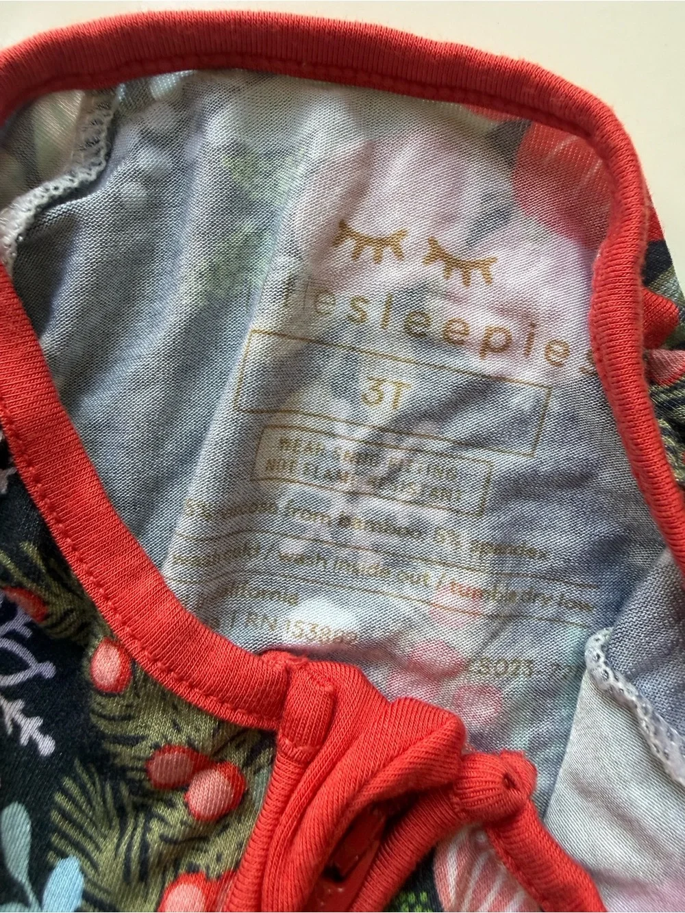 Little Sleepies Poinsettia Floral Bamboo Viscose Zippy Sleeper 3T